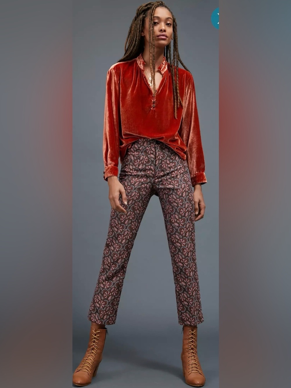 Anthropologie Paisley Classic Essential Slim Trousers Size 4 (30x27)